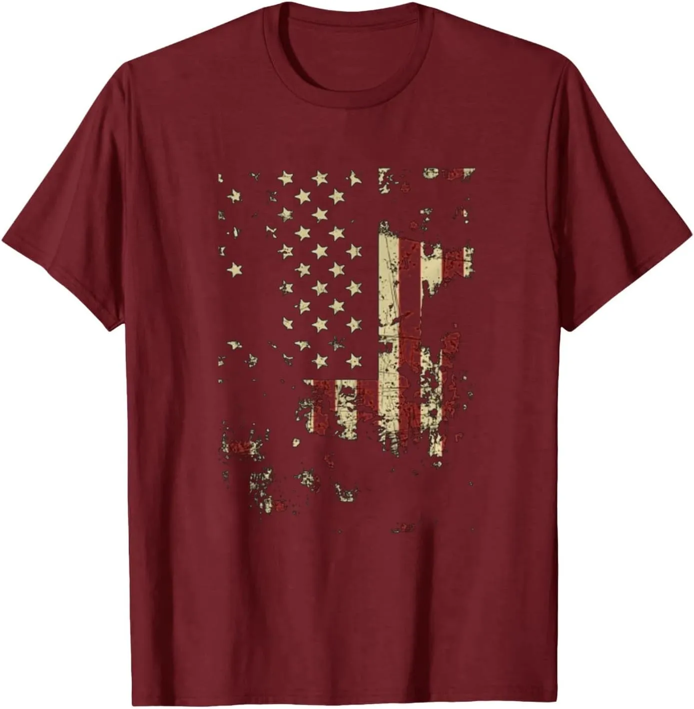Mens American Flag Shirt Retro USA Patriotic 4th of July T-Shirts Casual Crewneck Short Sleeve Star Stripes Tee Shirts