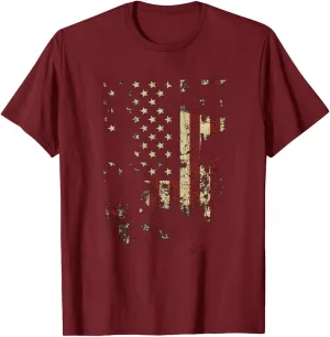 Mens American Flag Shirt Retro USA Patriotic 4th of July T-Shirts Casual Crewneck Short Sleeve Star Stripes Tee Shirts