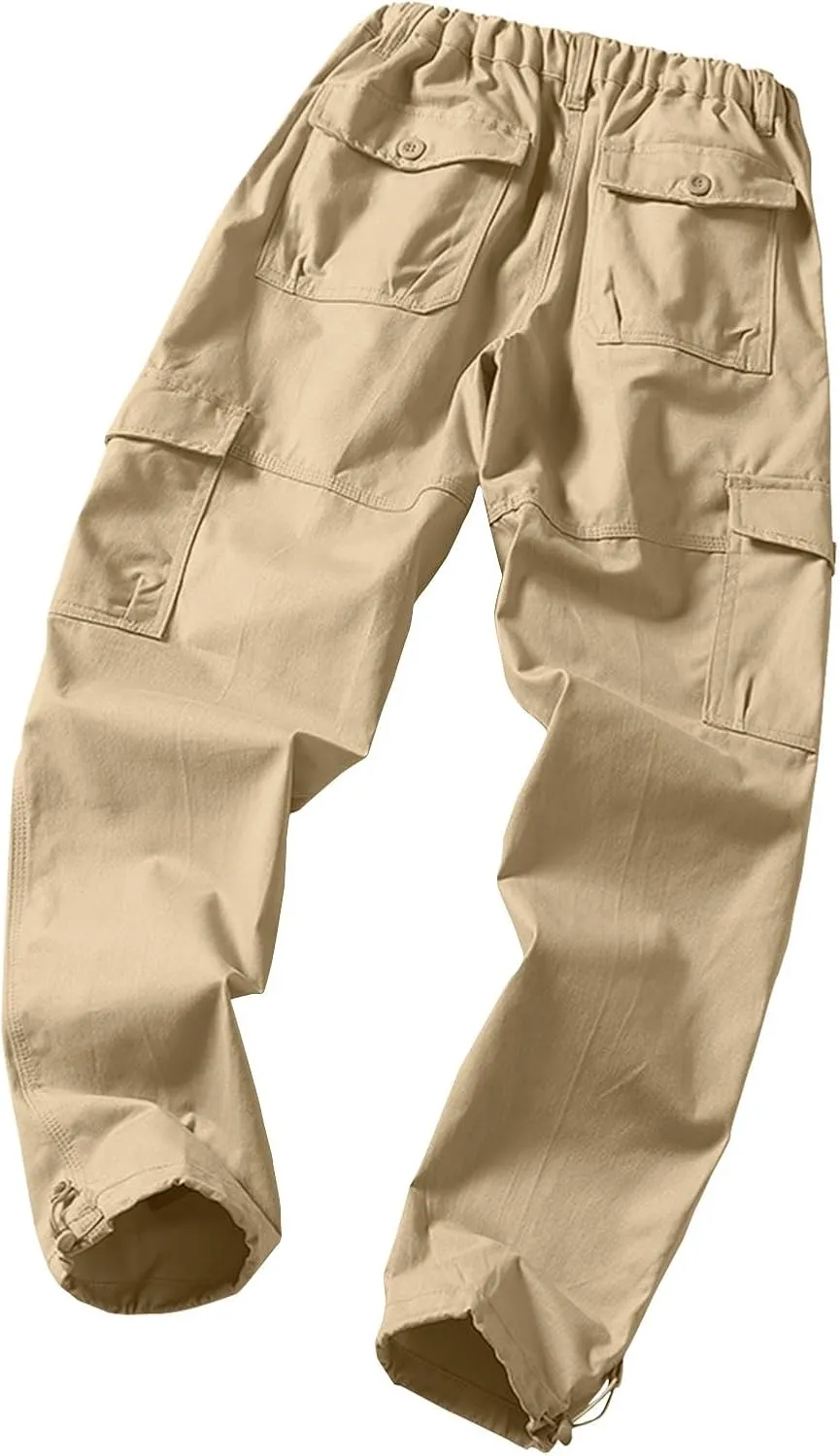 Mens Cargo Pants Baggy Stretch Big and Tall Sweatpants Pockets Loose Fit Hiking Pants Outdoor Plus Size Pants Match