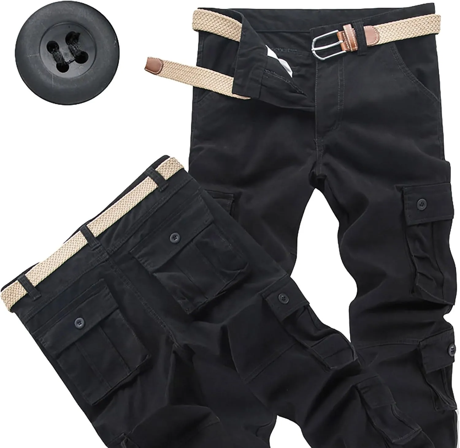 Mens Cargo Work Pants 6 Full Men's Cargo Cargo Pocket Men's Pants Gym Clothes for Men Sweat Pants Mens Lightweight