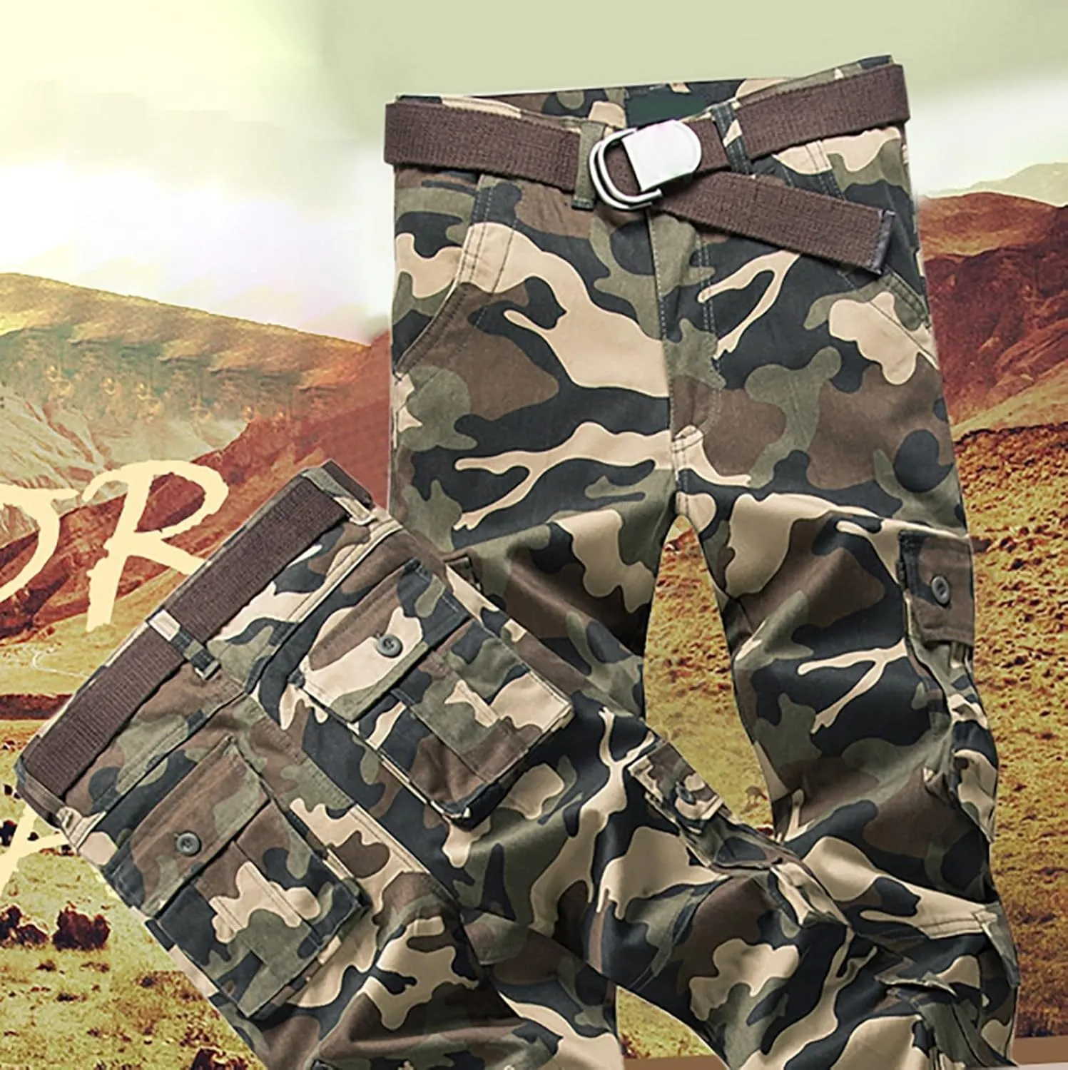 Mens Cargo Work Pants 6 Full Men's Cargo Cargo Pocket Men's Pants Gym Clothes for Men Sweat Pants Mens Lightweight