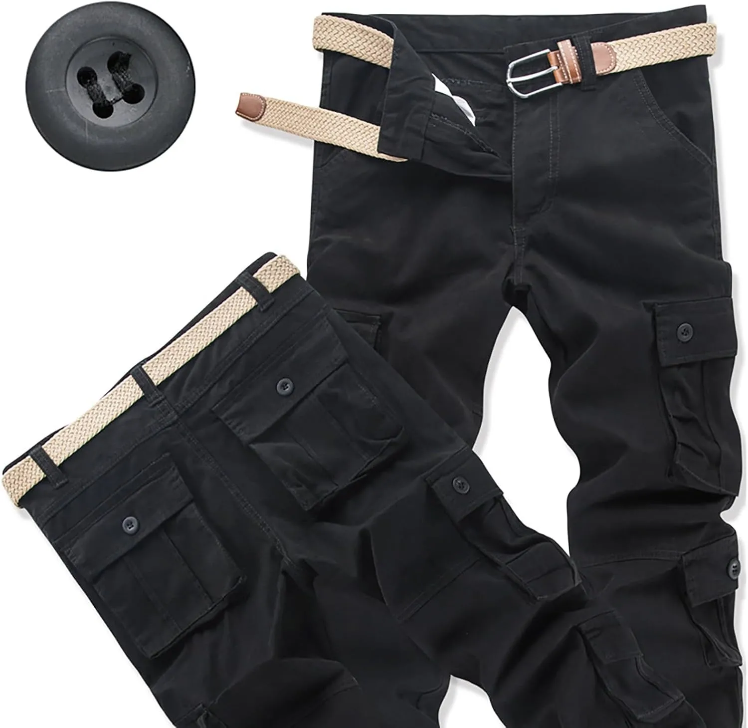 Mens Cargo Work Pants 6 Full Men's Cargo Cargo Pocket Men's Pants Gym Clothes for Men Sweat Pants Mens Lightweight