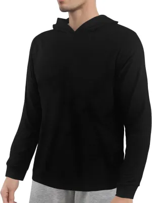 Mens Casual Hoodies Cotton Hooded Shirts Pullover Sweatshirts Comfy Long Sleeve Fitted