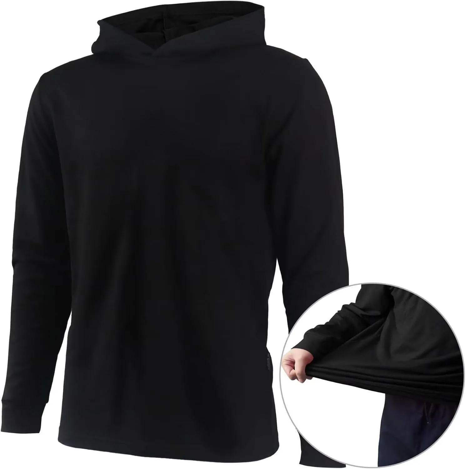 Mens Casual Hoodies Cotton Hooded Shirts Pullover Sweatshirts Comfy Long Sleeve Fitted
