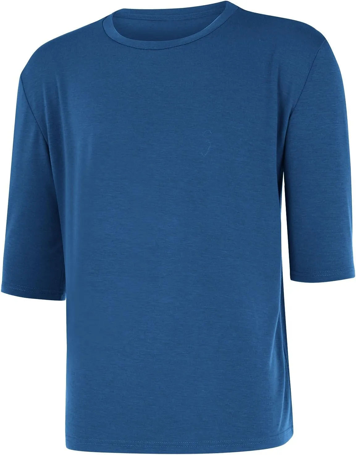 Men's Casual T-Shirts 3/4 Sleeve Crew Neck Athletic Gym Tees Stretch Slim Solid Baggy Sport Fitness Workout Shirts