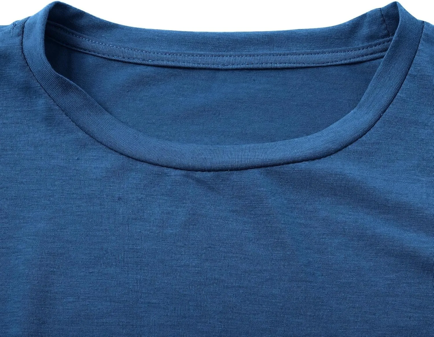 Men's Casual T-Shirts 3/4 Sleeve Crew Neck Athletic Gym Tees Stretch Slim Solid Baggy Sport Fitness Workout Shirts