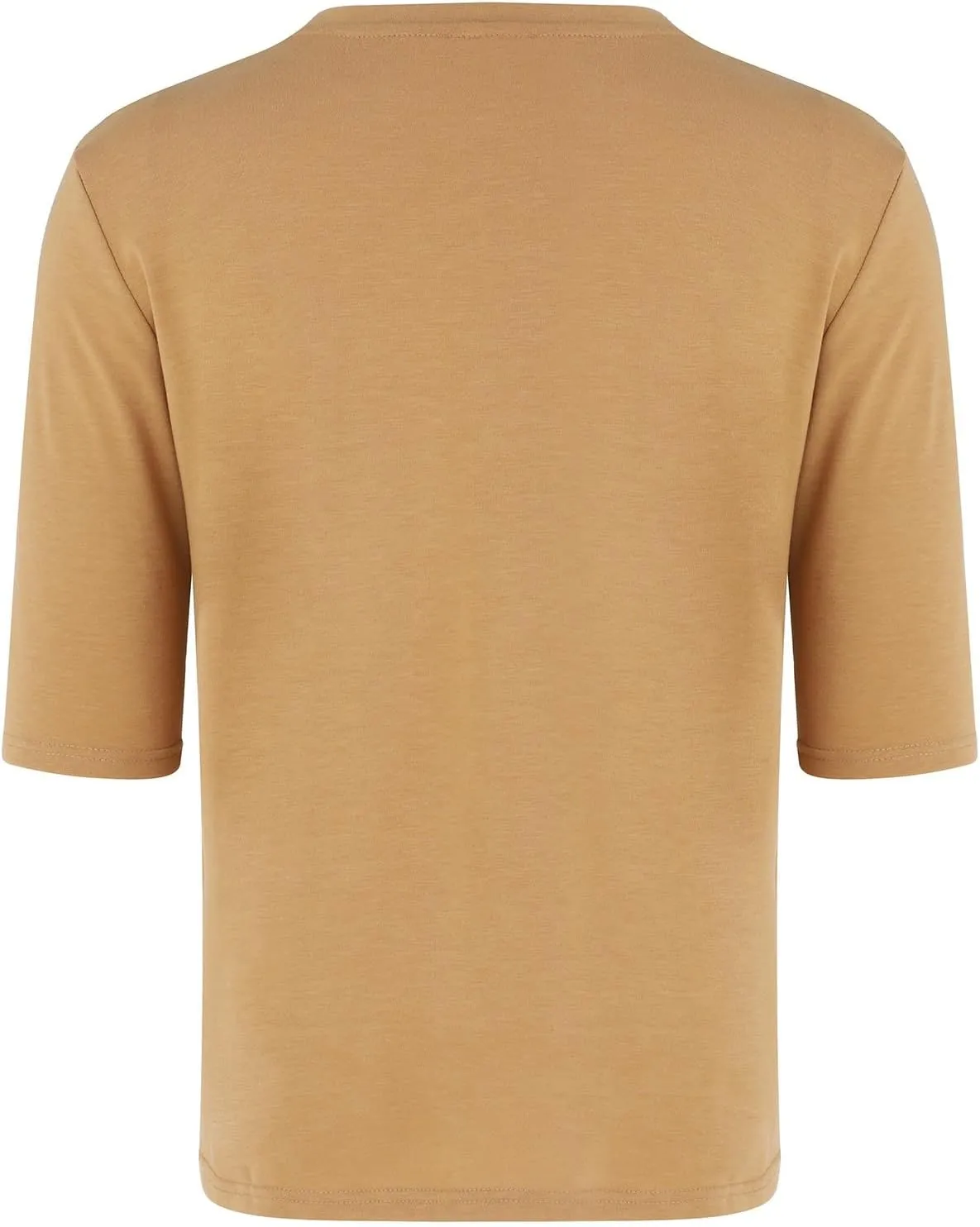 Men's Casual T-Shirts 3/4 Sleeve Crew Neck Athletic Gym Tees Stretch Slim Solid Baggy Sport Fitness Workout Shirts