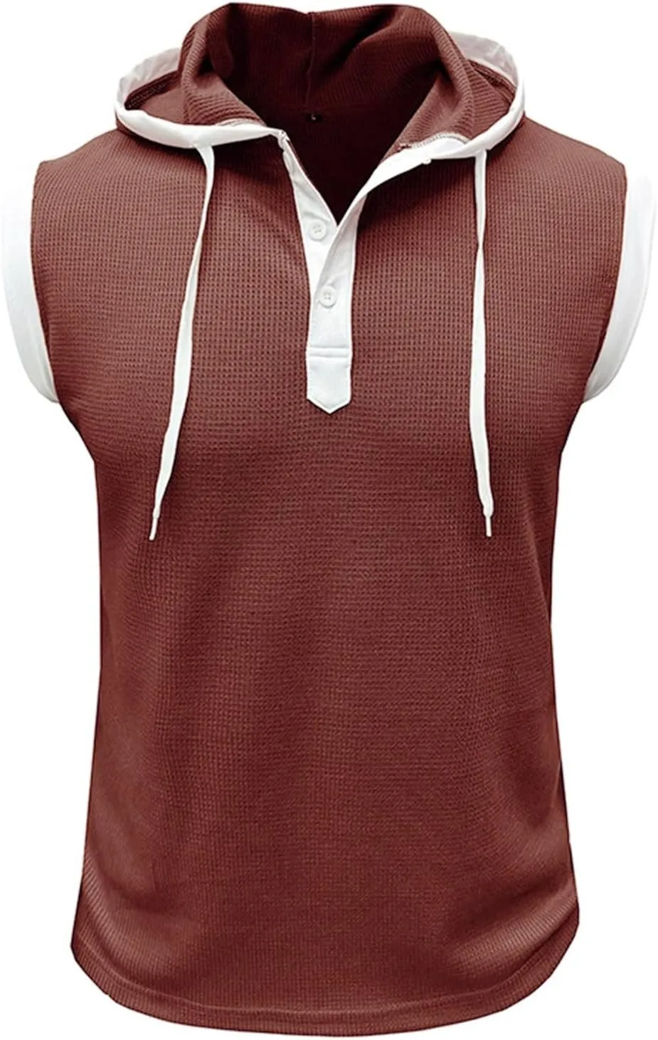 Men's Compression Shirts Trendy V Neck Hooded Pullover Tops Sleeveless Slim Fit Sweatshirt Bodybuilding Gym Tee Solid