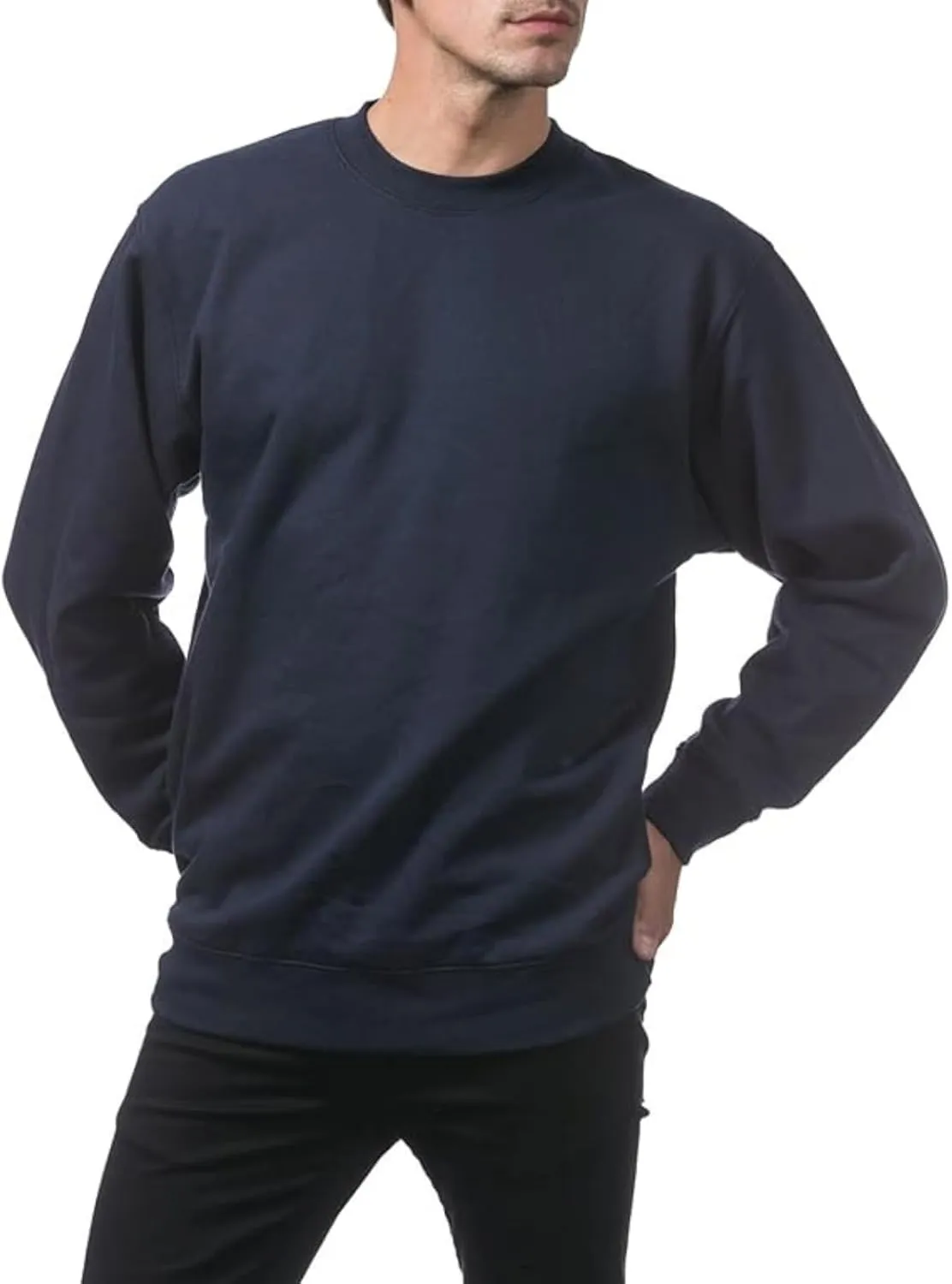 Men's Crewneck Sweatshirt Plain Sweatshirts Athletic Workout Sweat Shirts Soft Long Sleeve Pullover Shirt