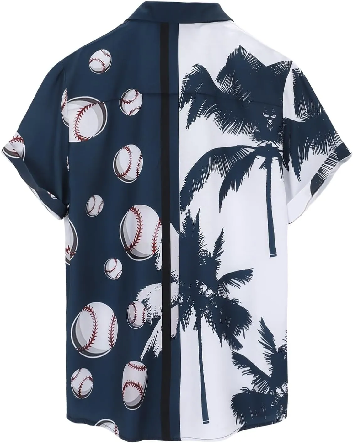 Men's Hawaiian Shirts Summer Fashion Coconut Tree Print Bowling Shirt Thin Breathable Tropical Hipster Beach Aloha Tee