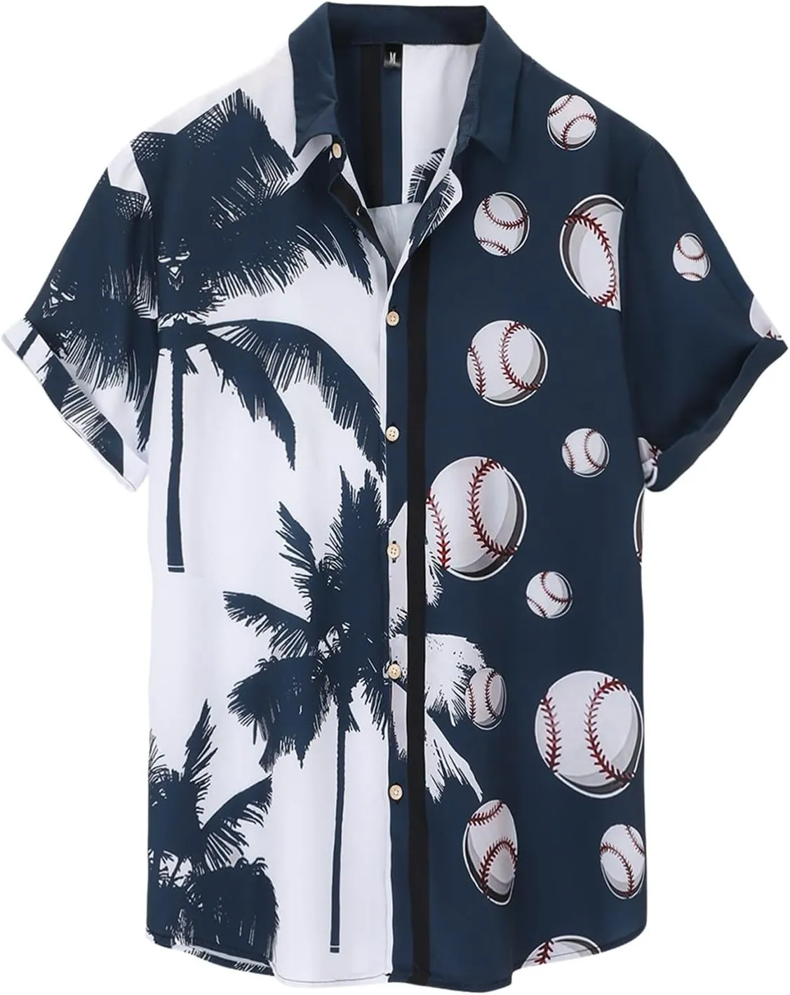 Men's Hawaiian Shirts Summer Fashion Coconut Tree Print Bowling Shirt Thin Breathable Tropical Hipster Beach Aloha Tee