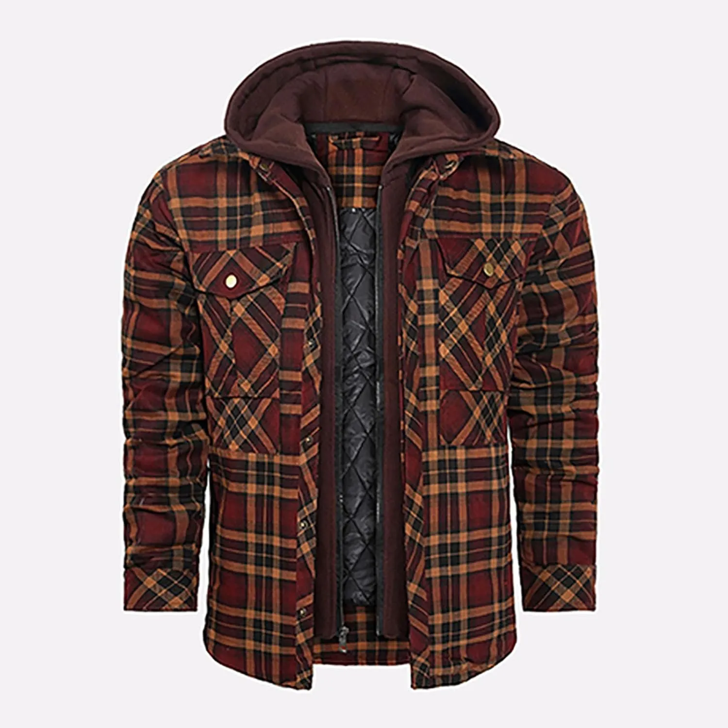 Men's Hooded Jacket Fall Winter Zipper Long Sleeves Coat Tops Loose Casual Hoodies Sweatshirt Outwear & Jackets