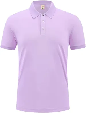 Mens Ice Silk Polo Shirt High-End T-Shirt Solid Color Short Sleeve Non-Marking Casual Lapels Business Thin Menswear