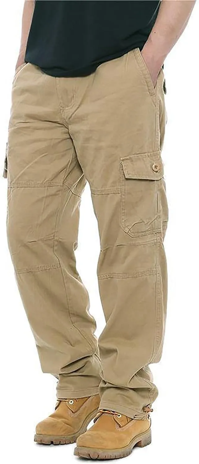 Mens Khaki Pants Relaxed Stretch Big and Tall Mens Sweatpants with Pockets Hiking Pants Match Pants Casual Slim Fit