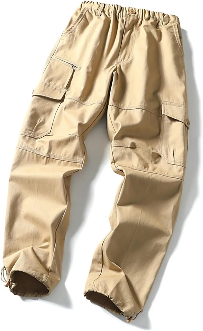 Mens Khaki Pants Relaxed Stretch Big and Tall Mens Sweatpants with Pockets Hiking Pants Match Pants Casual Slim Fit