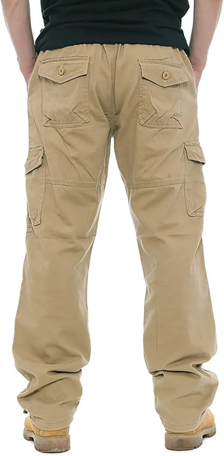 Mens Khaki Pants Relaxed Stretch Big and Tall Mens Sweatpants with Pockets Hiking Pants Match Pants Casual Slim Fit