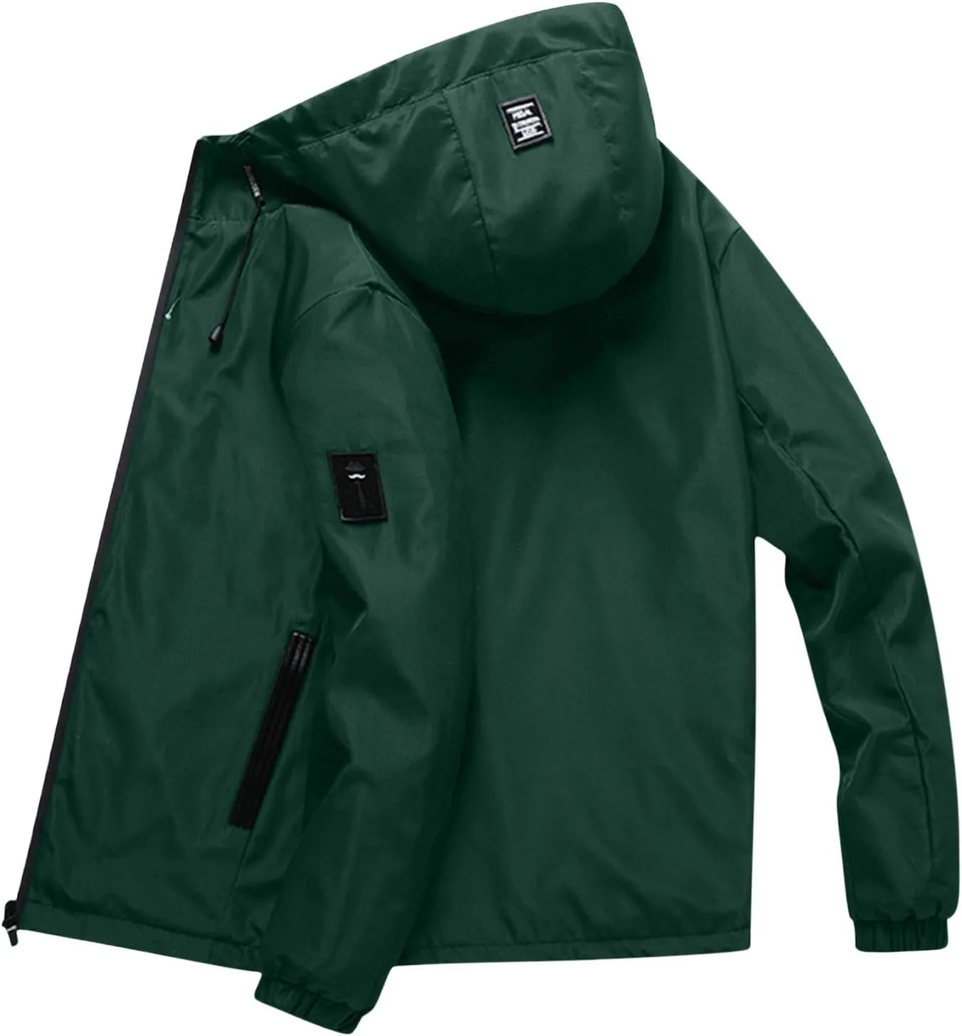 Men's Lightweight Softshell Hooded Jacket Waterproof Rain Shell Jacket for Golf Cycling Hiking Windbreaker