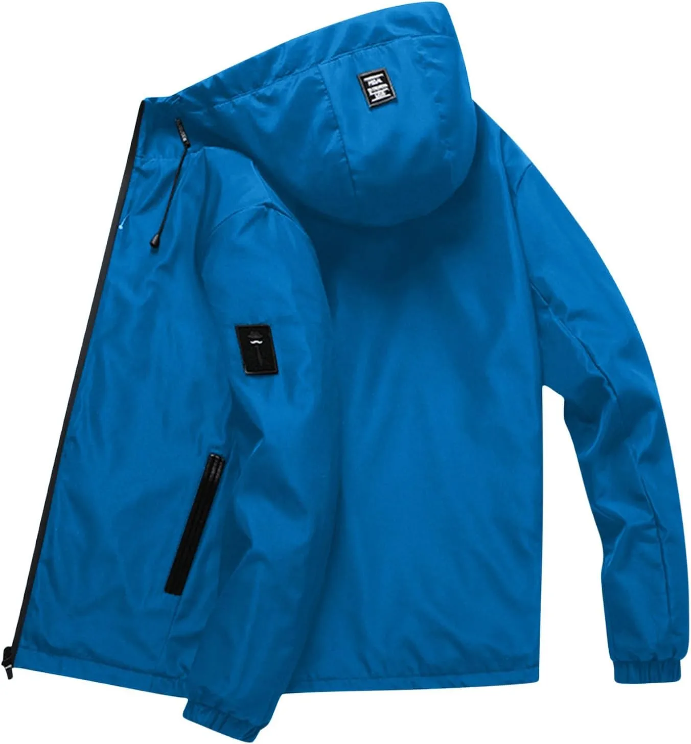 Men's Lightweight Softshell Hooded Jacket Waterproof Rain Shell Jacket for Golf Cycling Hiking Windbreaker