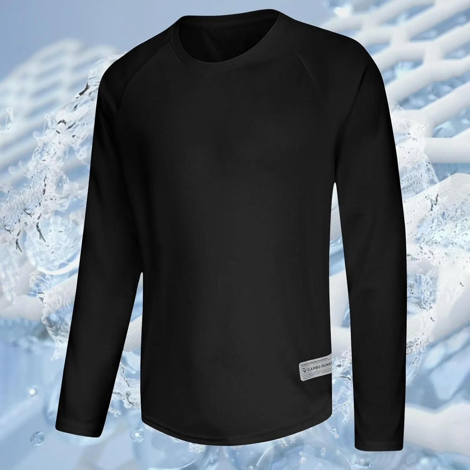 Mens Long Sleeve Tee Shirt Workout Running Shirts Athletic Gym UPF SPF UV Sun Protection Quick Dry Lightweight Shirts