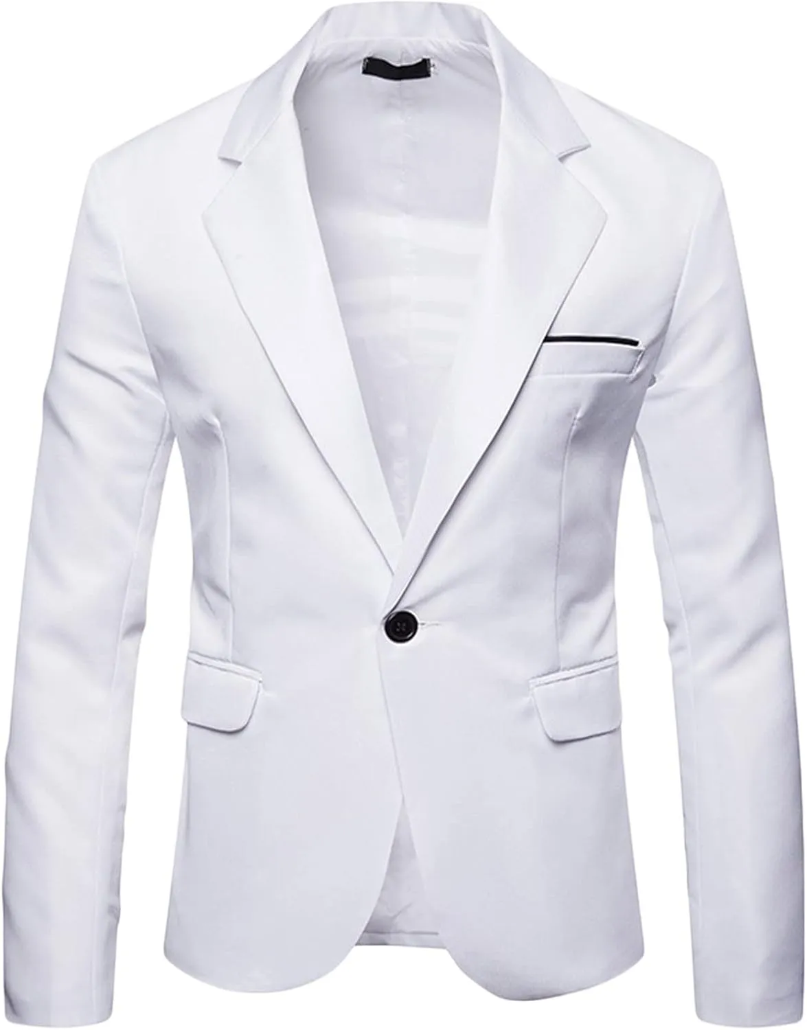 Men's One Button Wedding Blazer Slim Fit Dress Suit Jacket Bussiness Casual Sport Coats for Dinner Party Prom 2023 White