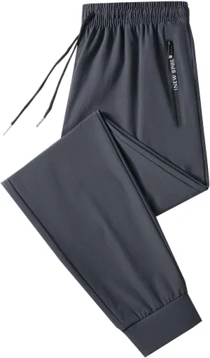 Mens Pants Casual Relaxed Fit Stretch Ice Silk Joggers Unisex Stretch Quick Drying Pants Silm Breathable Sports Pant