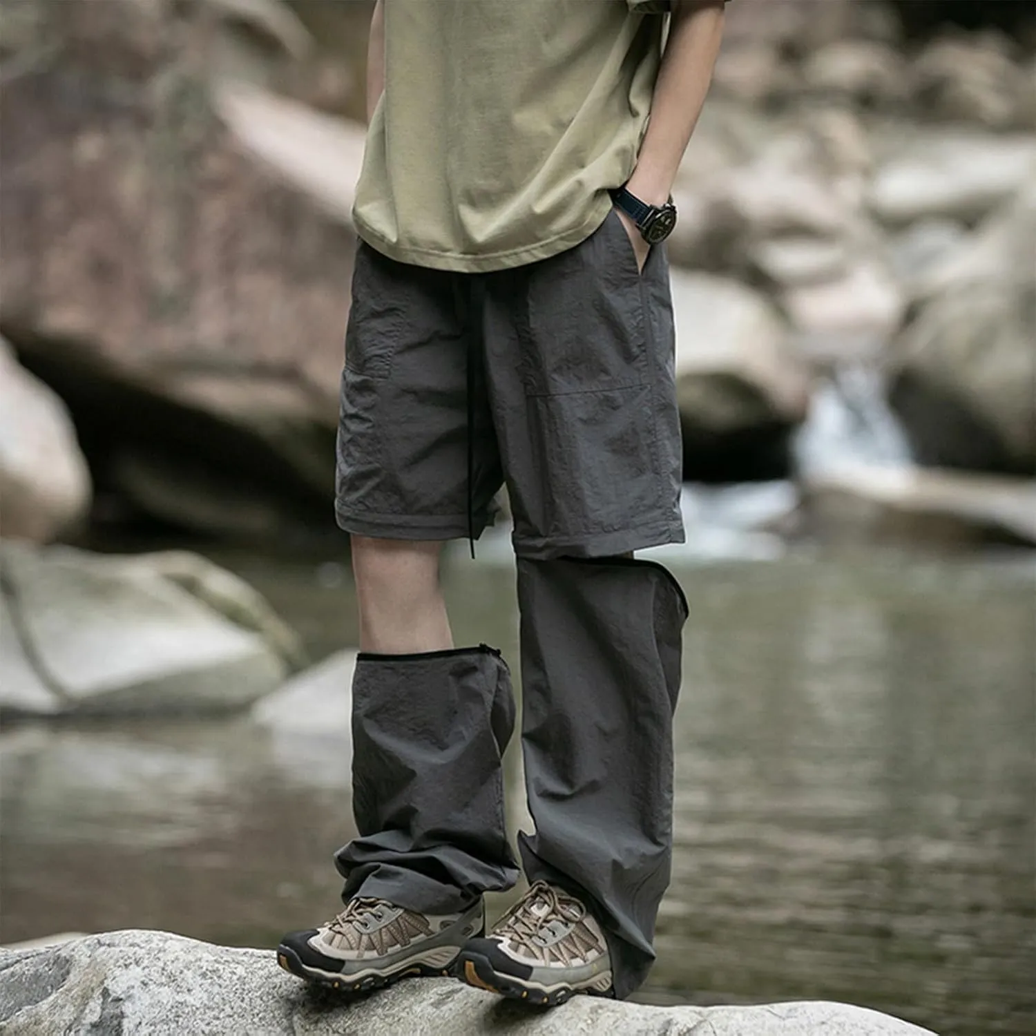 Men's Quick Drying Cargo Pants Lightweight Hiking Pants Convertible Stretch Pants Climbing Plain Pants Basic Pants