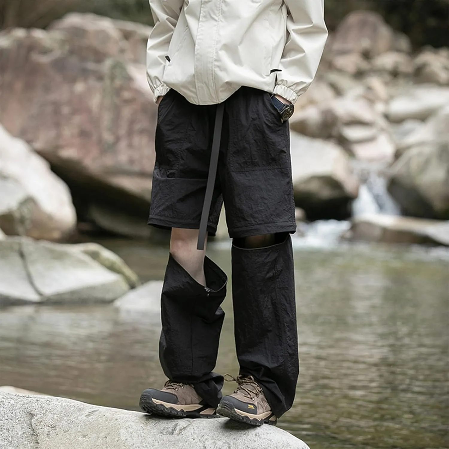 Men's Quick Drying Cargo Pants Lightweight Hiking Pants Convertible Stretch Pants Climbing Plain Pants Basic Pants