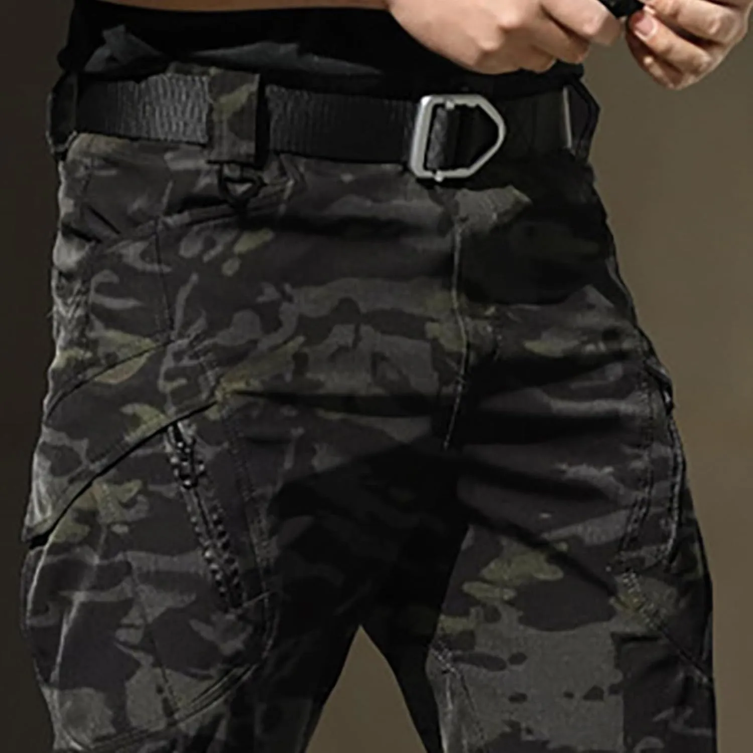 Mens Resort Wear 2025 Tactical Pants Water Resistant Cargo Camo Hiking Multi Pockets Relaxed Fit Quick Dry Work Pants