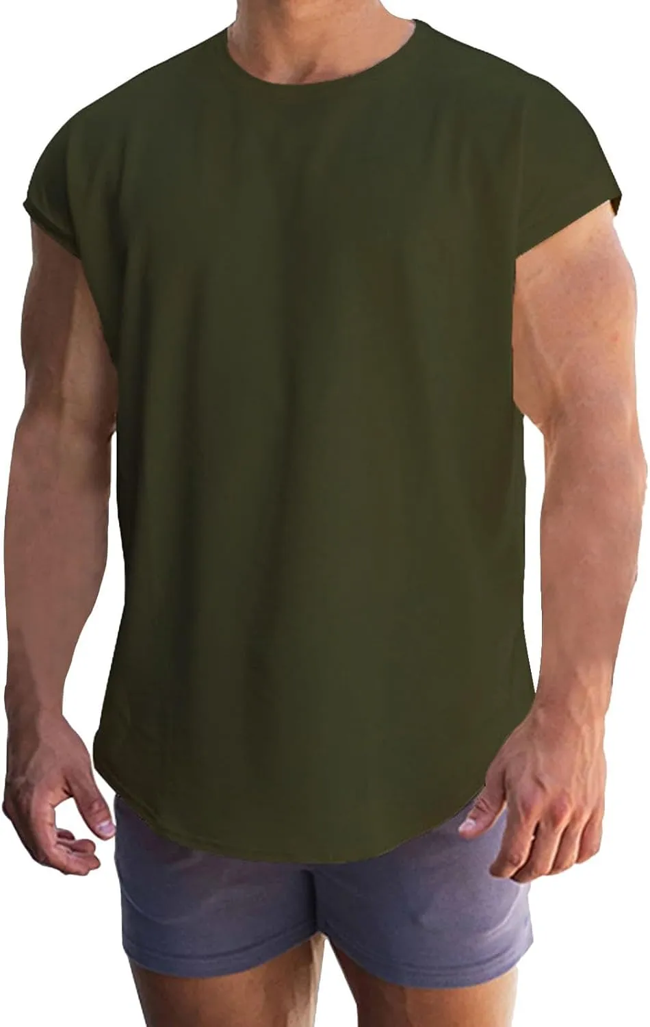 Men's Sleeveless Tank Tops Workout Athletic Muscle Cut Shirts Moisture Wicking Quick Dry Sport Big and Tall Tee Shirt