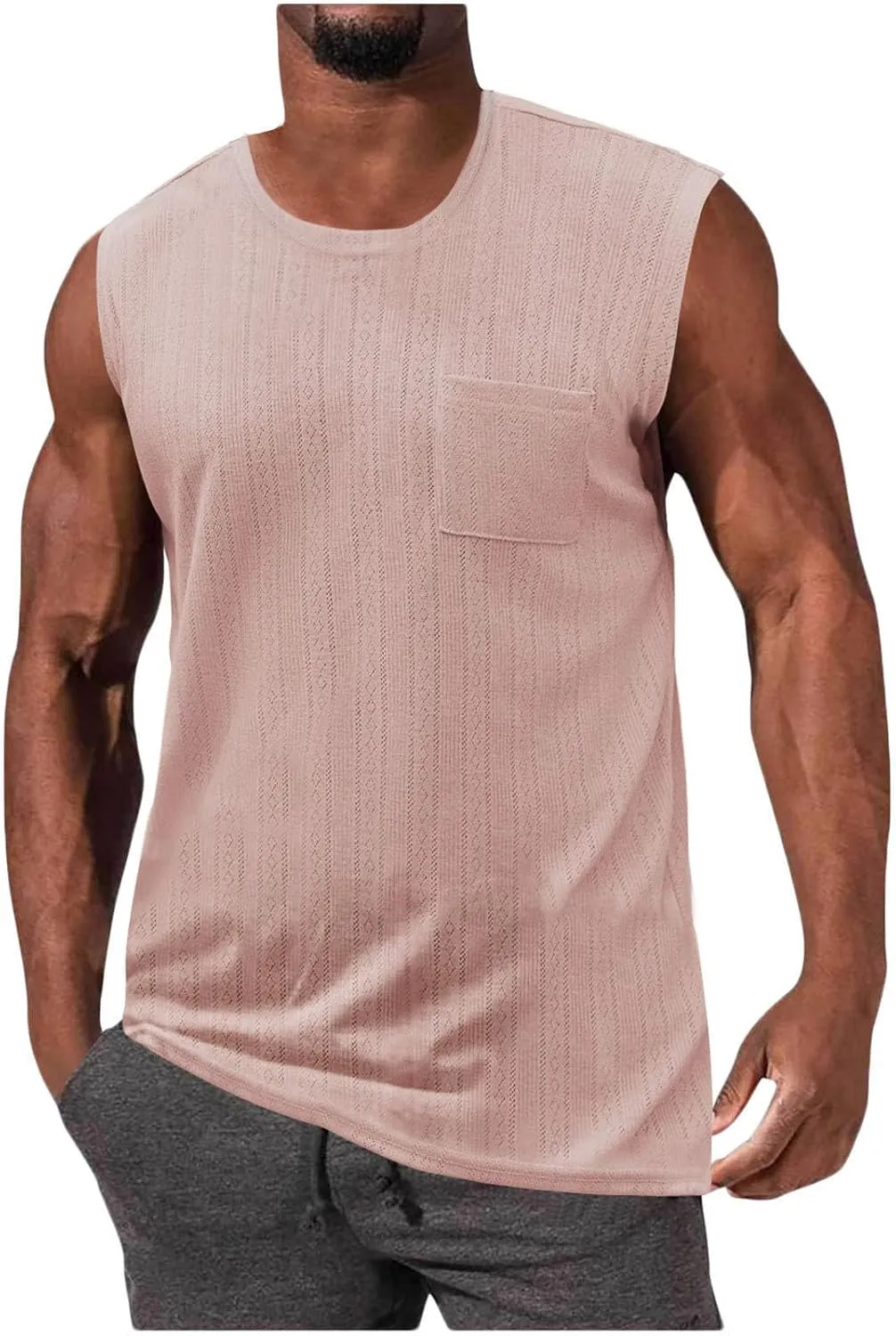 Mens Solid Colour Quick Dry Tank Tops Casual Lightweight Summer Tees Moisture-Wicking Breathable Shirts for Gym 2025