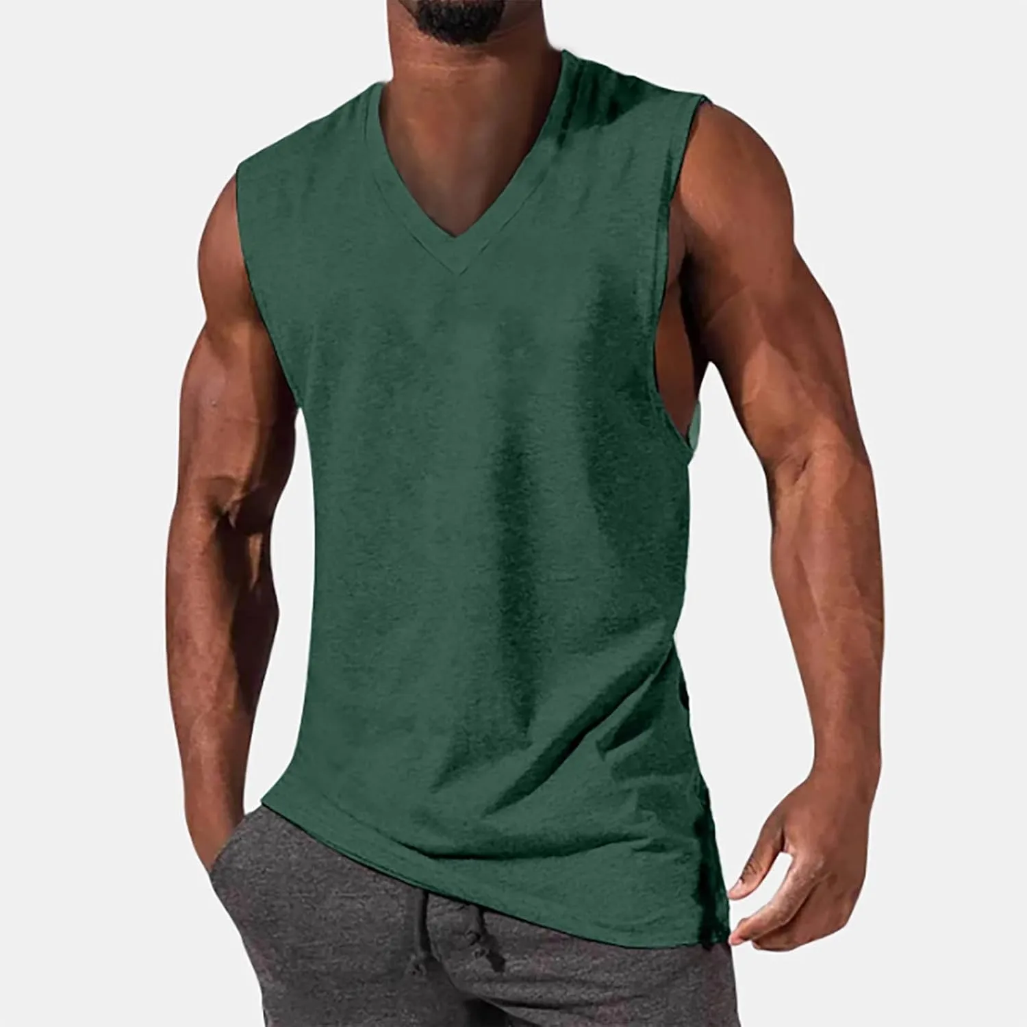 Mens Solid Colour Quick Dry Tank Tops Casual Lightweight Summer Tees Moisture-Wicking Breathable Shirts for Gym 2025