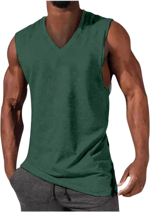 Mens Solid Colour Quick Dry Tank Tops Casual Lightweight Summer Tees Moisture-Wicking Breathable Shirts for Gym 2025