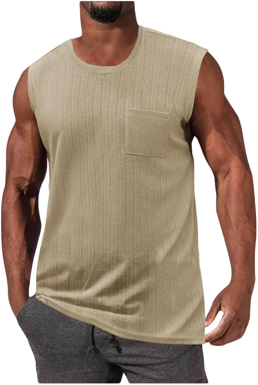 Mens Solid Colour Quick Dry Tank Tops Casual Lightweight Summer Tees Moisture-Wicking Breathable Shirts for Gym 2025