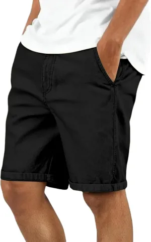Men's Stretch Chino Short Performance Relaxed Fit Cargo Shorts Summer Lightweight Outdoor Hiking Short with Pocket