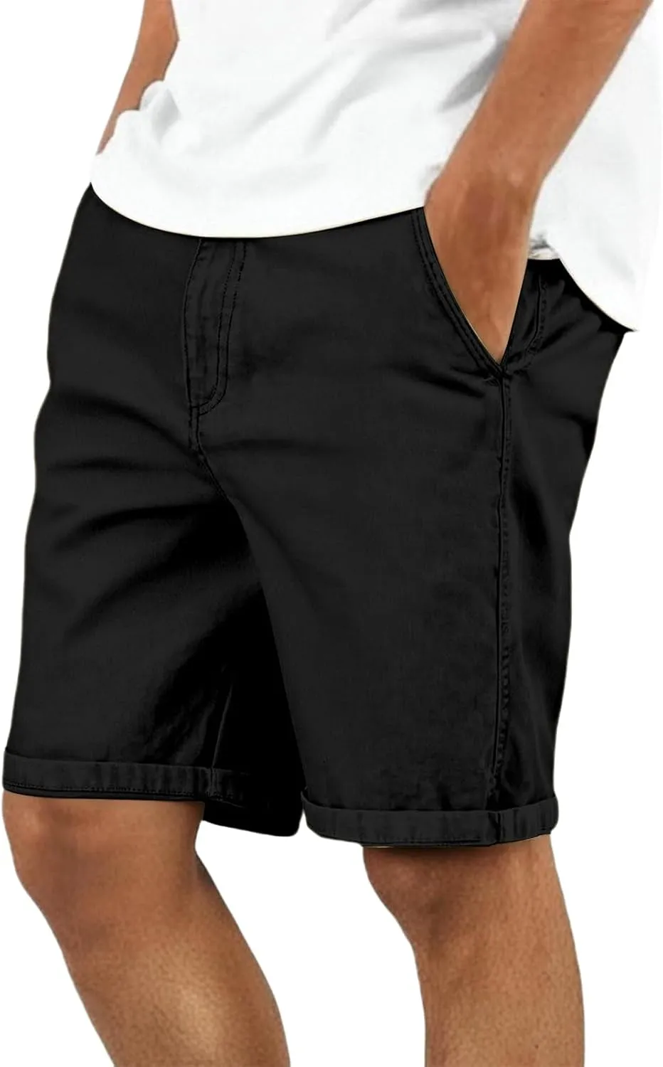 Men's Stretch Chino Short Performance Relaxed Fit Cargo Shorts Summer Lightweight Outdoor Hiking Short with Pocket