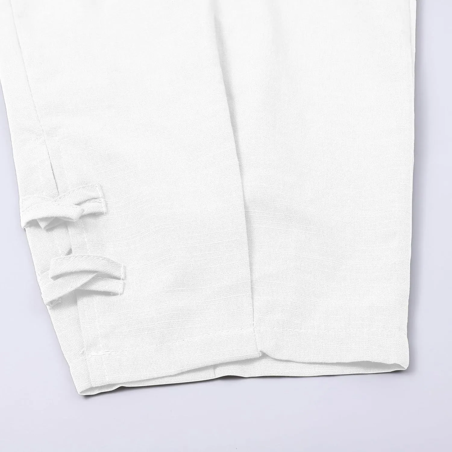 Mens Summer Capri Pants Cotton & Linen Cargo Hiking Casual Loose Cropped Pants Summer Lightweight Quick Drying Trousers 2024