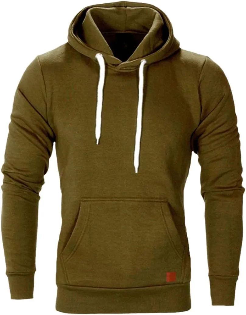 Mens Sweatshirt Long Sleeve Autumn Casual Hoodies Pullover with Pockets Workout Hoodies for Men