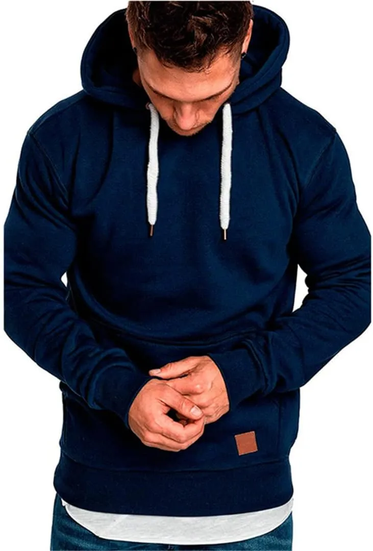 Mens Sweatshirt Long Sleeve Autumn Casual Hoodies Pullover with Pockets Workout Hoodies for Men