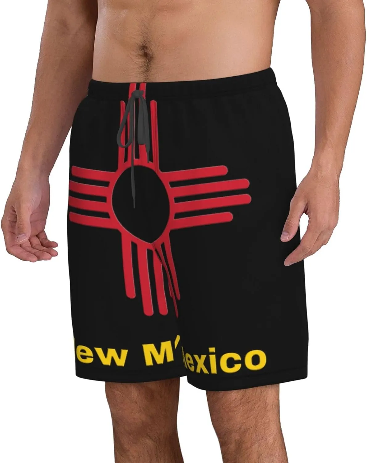 Men's Swim Trunks Beach Shorts Quick Dry Running Shorts Comfortable Loose Shorts Swimsuit Pants with Pockets