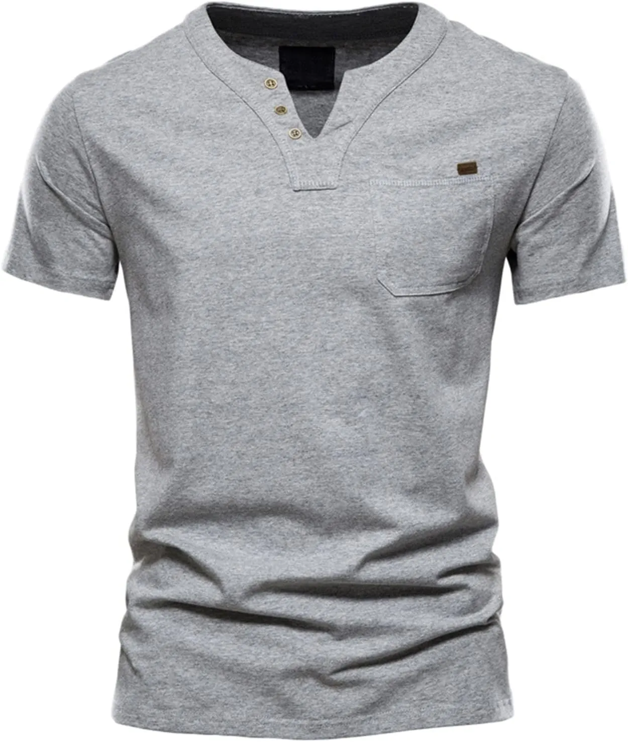 Men's V Neck Cotton T-Shirts Big and Tall Comfy Short Sleeve Summer Casual Tee Tops Solid Casual Basic T Shirts Trendy