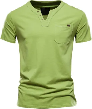Men's V Neck Cotton T-Shirts Big and Tall Comfy Short Sleeve Summer Casual Tee Tops Solid Casual Basic T Shirts Trendy