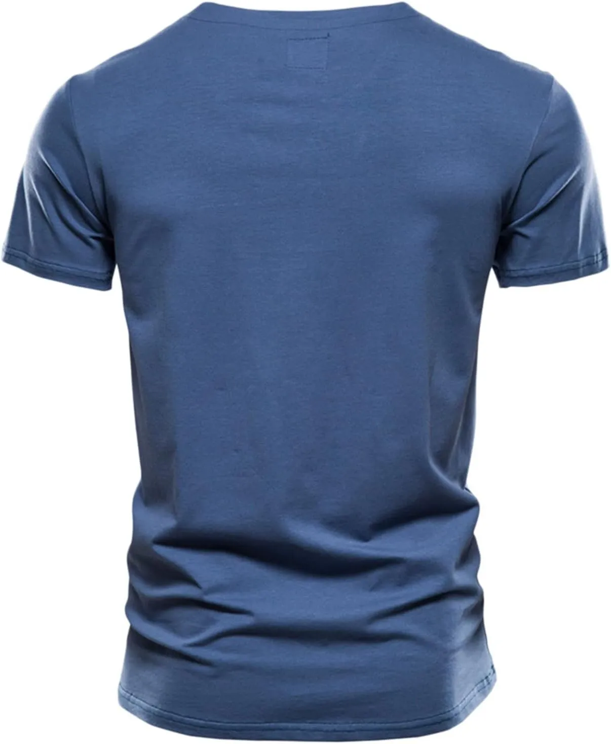 Men's V Neck Cotton T-Shirts Big and Tall Comfy Short Sleeve Summer Casual Tee Tops Solid Casual Basic T Shirts Trendy