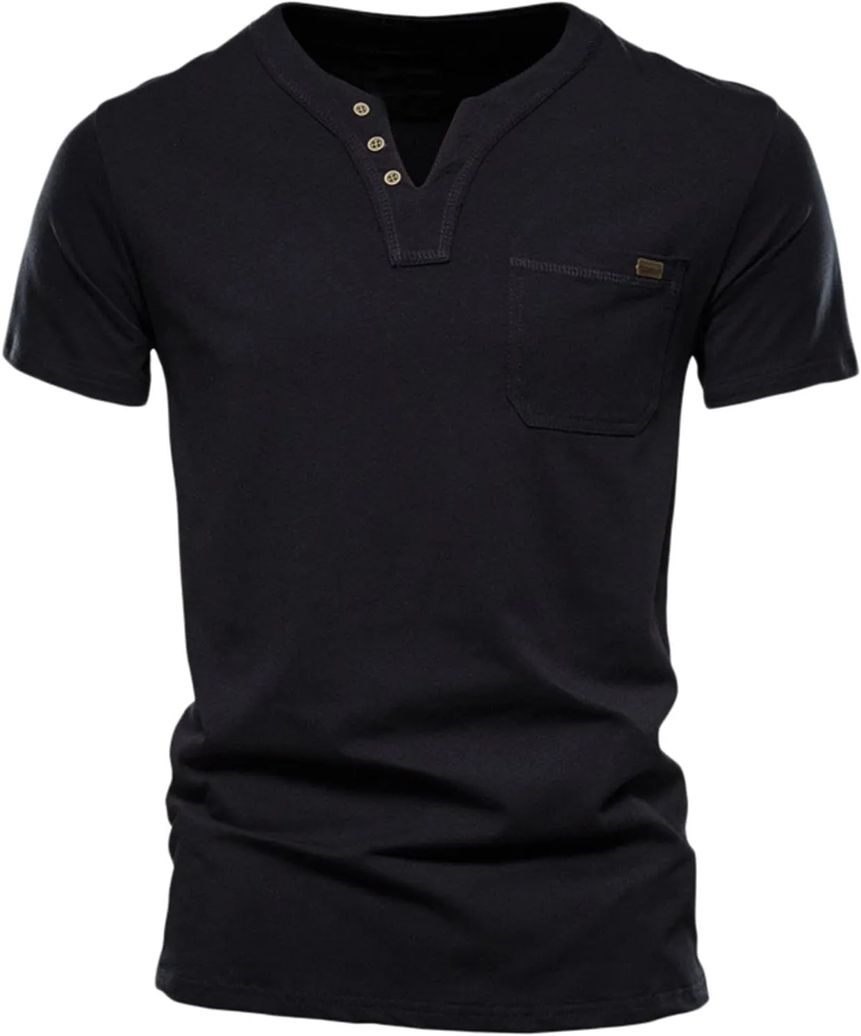 Men's V Neck Cotton T-Shirts Big and Tall Comfy Short Sleeve Summer Casual Tee Tops Solid Casual Basic T Shirts Trendy