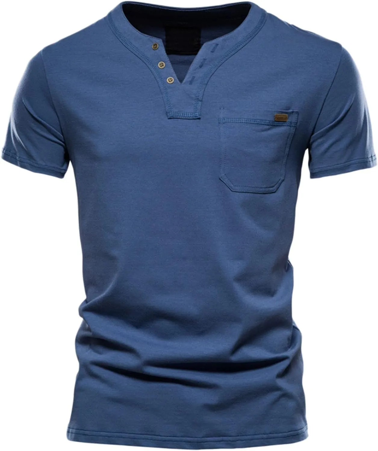 Men's V Neck Cotton T-Shirts Big and Tall Comfy Short Sleeve Summer Casual Tee Tops Solid Casual Basic T Shirts Trendy