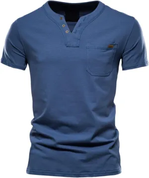 Men's V Neck Cotton T-Shirts Big and Tall Comfy Short Sleeve Summer Casual Tee Tops Solid Casual Basic T Shirts Trendy