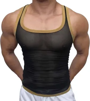 Men's Workout Tank Tops Quick Dry Sleeveless Square Neck Vest Lightweight Moisture Wicking Gym Workout Muscle Shirts