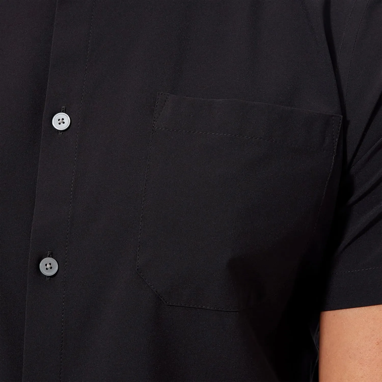 Mizzen Main Leeward Wrinkle-Resistant Short-Sleeve Button-Up Performance Men's Dress Shirt with 4-Way Stretch, Trim Fit