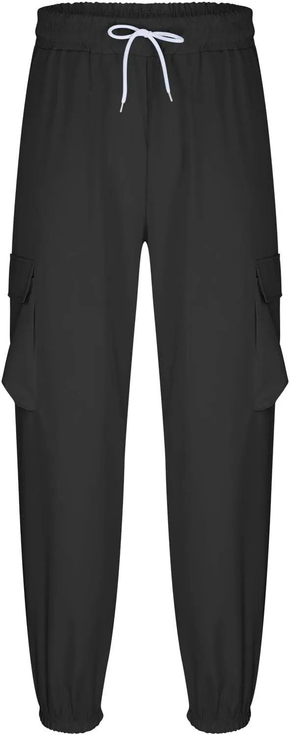 Muscularfit Plus Size Cargo Pants Casual Loose Multi Pockets Drawstring Cargo Pants Stretch Joggers Athletic Sweatpants 2023