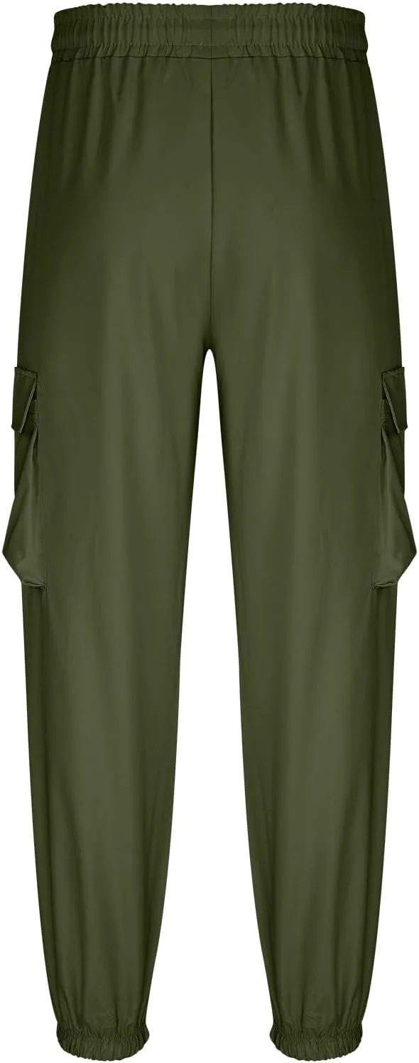 Muscularfit Plus Size Cargo Pants Casual Loose Multi Pockets Drawstring Cargo Pants Stretch Joggers Athletic Sweatpants 2023