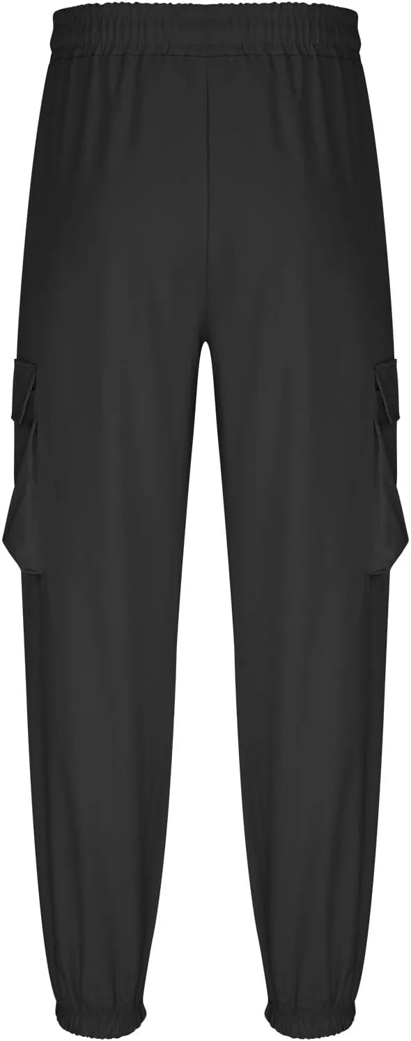Muscularfit Plus Size Cargo Pants Casual Loose Multi Pockets Drawstring Cargo Pants Stretch Joggers Athletic Sweatpants 2023
